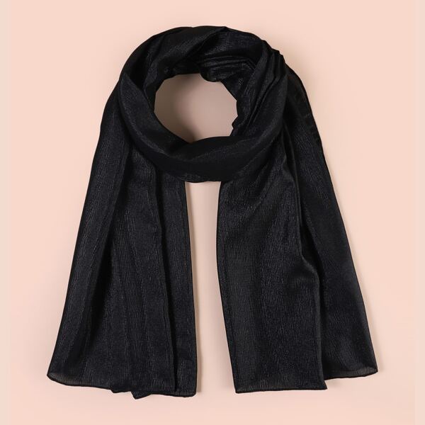 

1pc Solid Scarf, Black