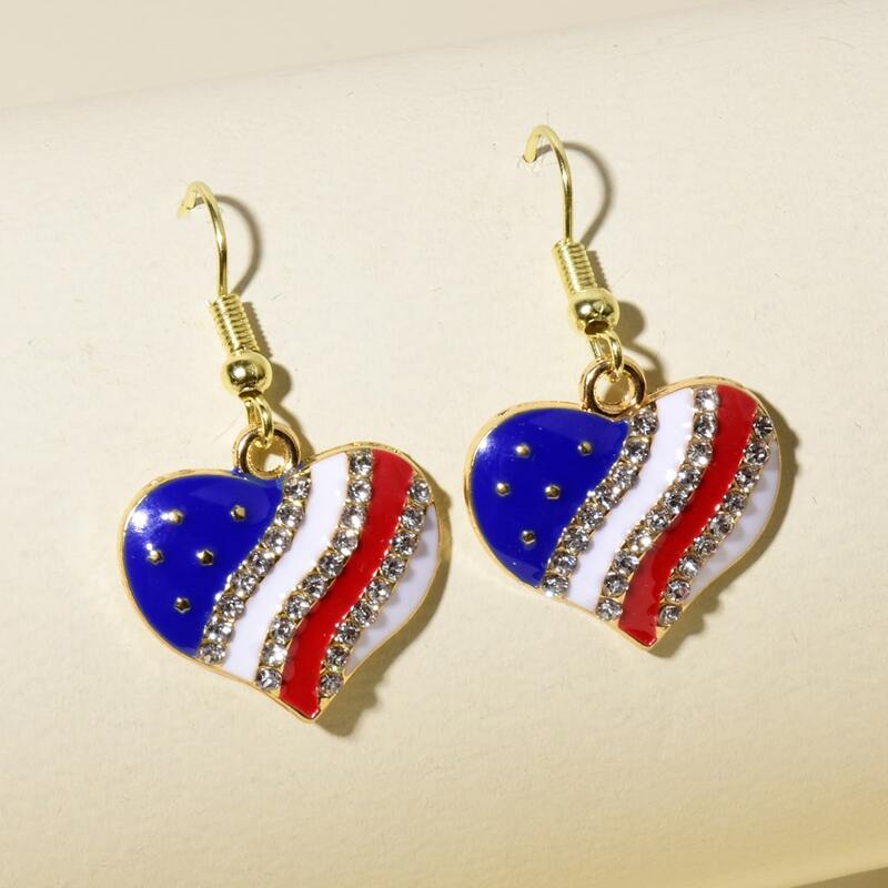 

Heart Charm Drop Earrings, Gold