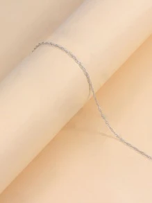 1pc Simple Necklace - Silver - View 1