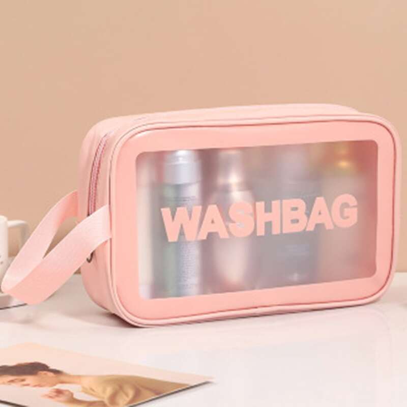 

1pc Letter Graphic Makeup Bag, Pink