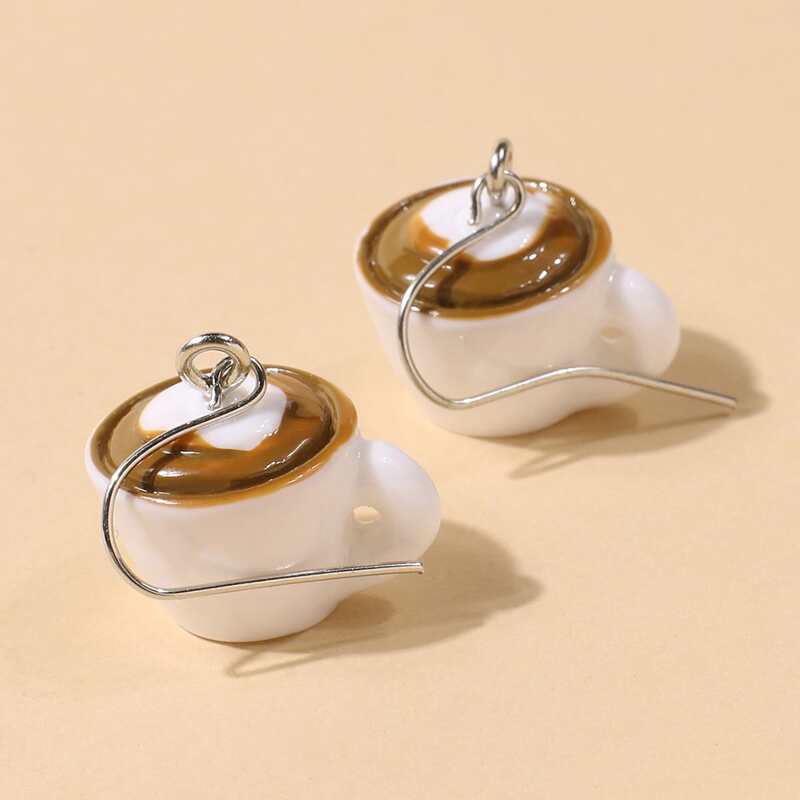 

Coffee Charm Drop Earrings, Multicolor