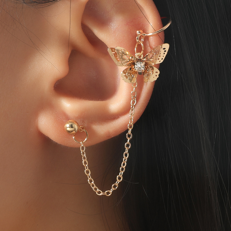 

1pc Butterfly Decor Earring, Gold