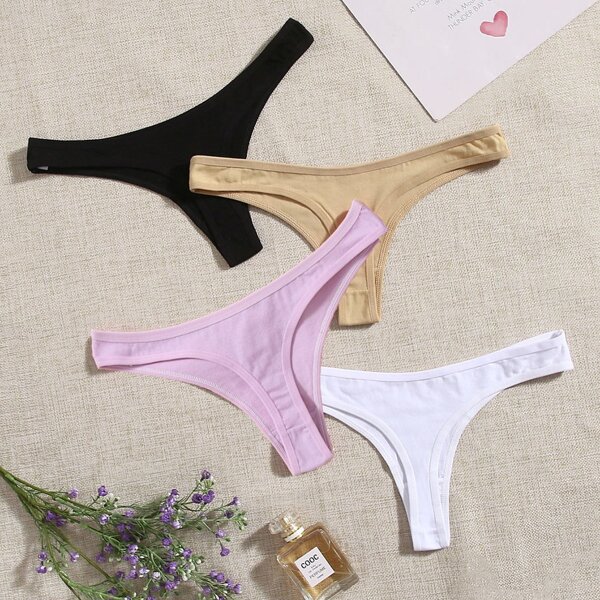 

4pack Solid Panty Set, Multicolor