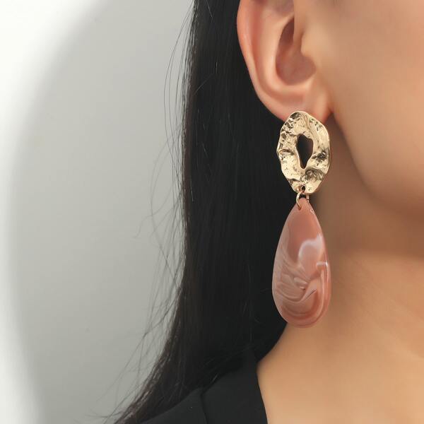 

Water Drop Decor Earrings, Multicolor