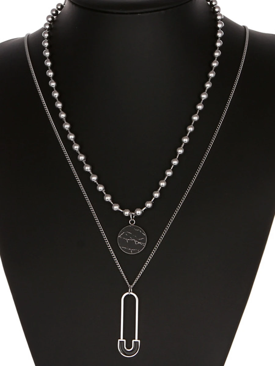 Vòng cổ xếp lớp cho nam - màu đen - Xem 1