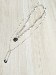 Vòng cổ xếp lớp cho nam - màu đen - Xem 2