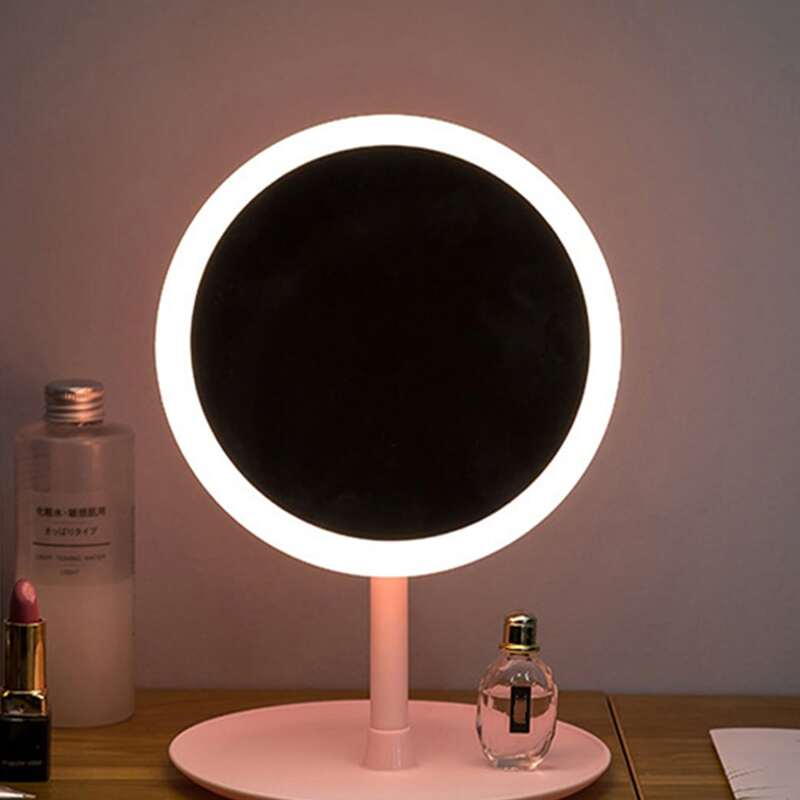 

LED Light Desktop Makeup Mirror, Pink