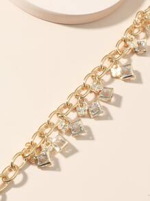 水鑽吊墜手鐲 - 金黃色 - 查看 3