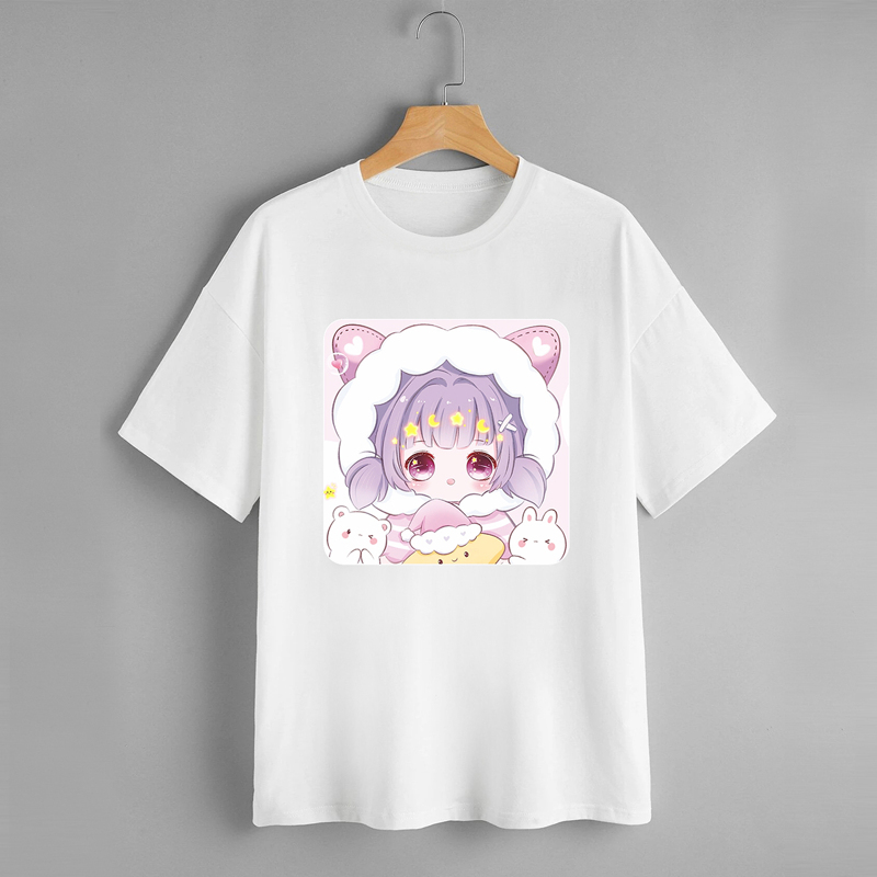 

Cartoon Figure Graphic Tee, White
