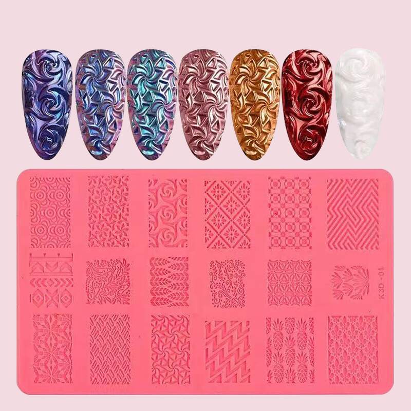 

1pc Nail Art Stamping Scraper Plate, Watermelon pink