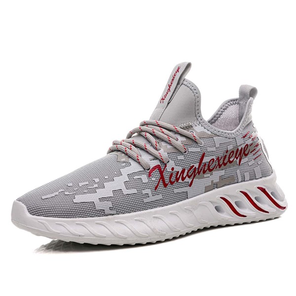 

Men Letter Graphic Lace Up Front Sneakers, Grey