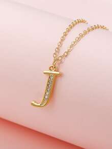 女孩字母吊墜項鍊