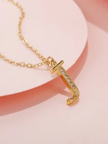 女孩字母吊墜項鍊