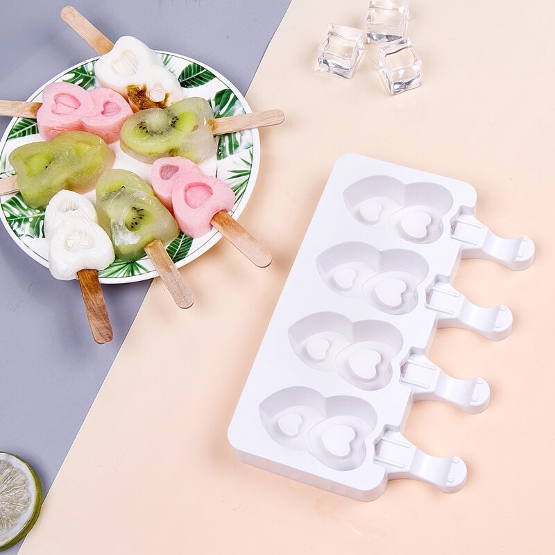 

1pc Heart Shaped Ice Cream Mold, White