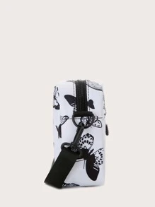 Mini Butterfly Graphic Crossbody Bag - Black and White - View 4