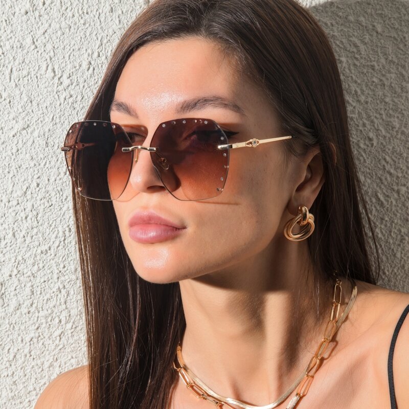 

Rhinestone Rimless Sunglasses