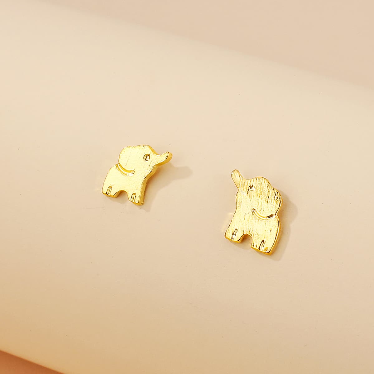 

Elephant Decor Stud Earrings, Gold