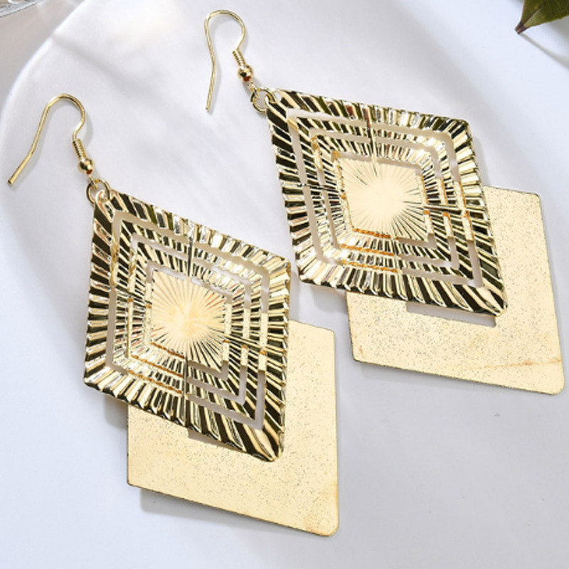 

Geo Charm Drop Earrings, Gold
