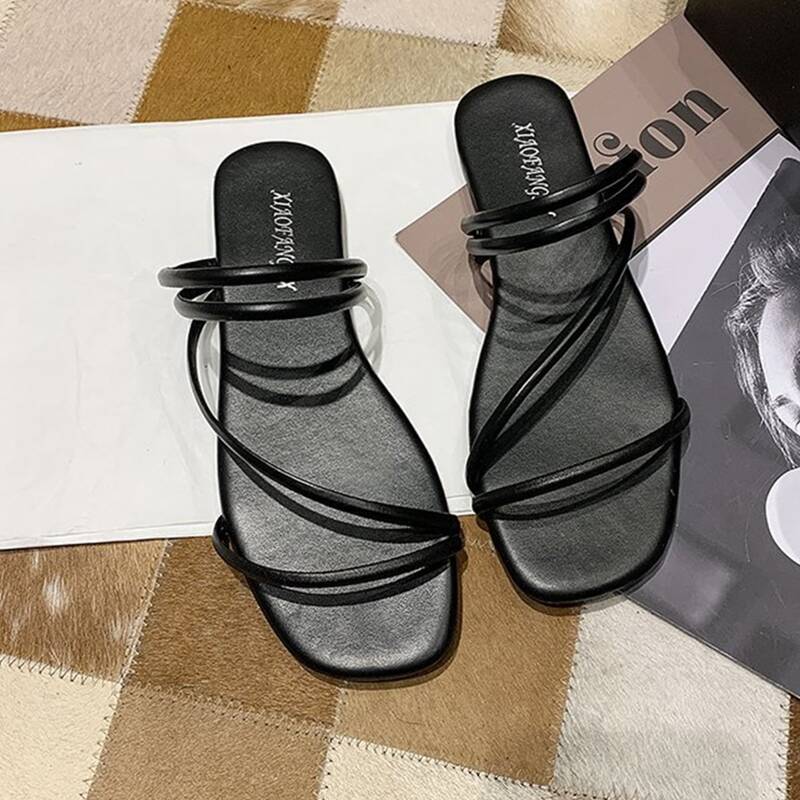 

Minimalist Slide Sandals, Black