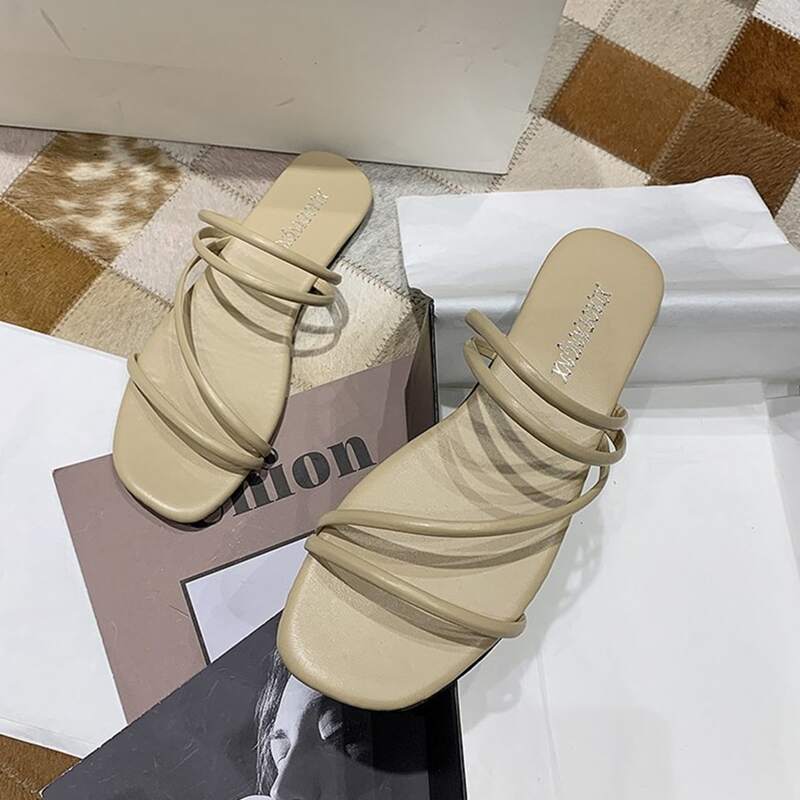 

Minimalist Slide Sandals, Khaki