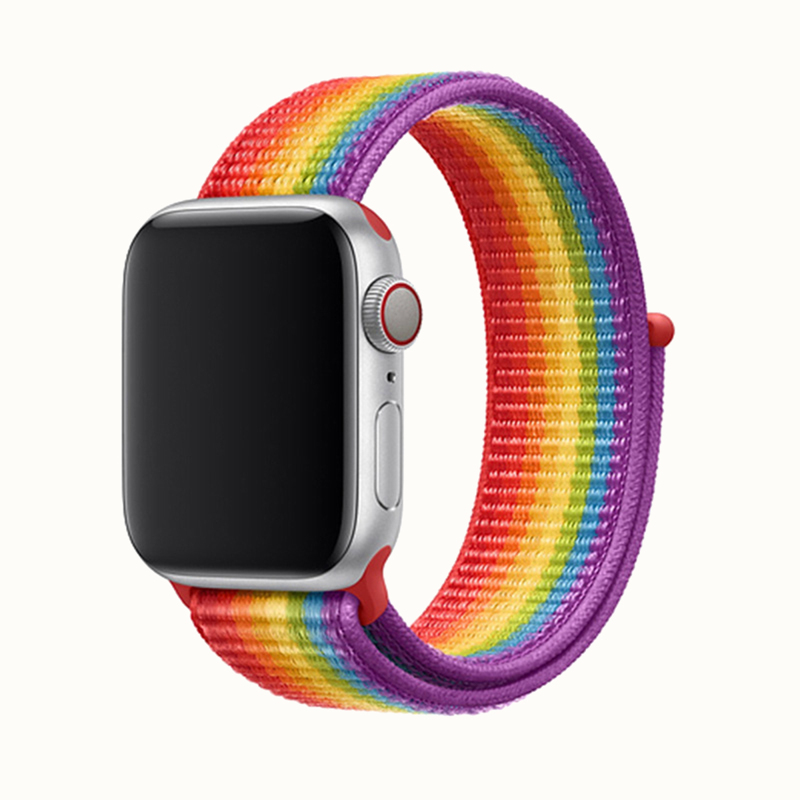 

Rainbow Stripe Pattern Apple Watch Band, Multicolor