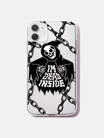 Catsneeze Funda para móvil con estampado de esqueleto
