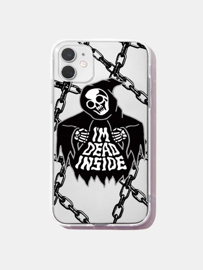 Catsneeze Punk Rock Skeleton Graphic Phone Case