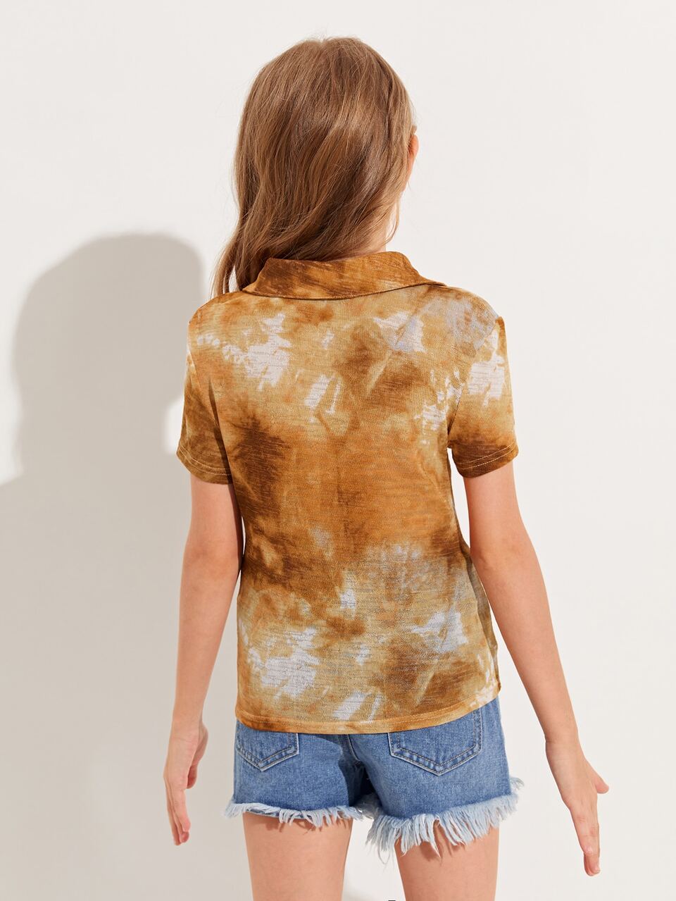 Girls Ruched Tie Dye Tee