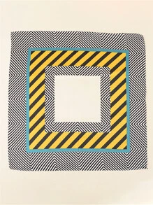 條紋圖案手帕 - 黃色 - 查看 2