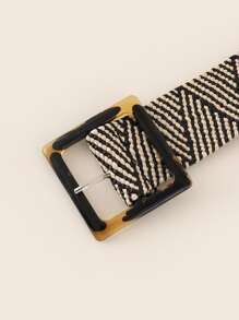 方形扣編織腰帶 波西米亞風格 - 彩色 - 查看 3