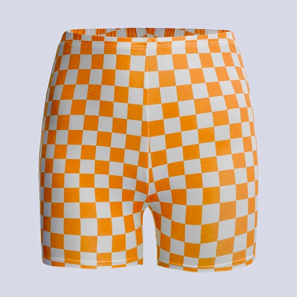 

Plus Checkered Plaid Biker Shorts, Multicolor