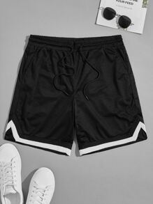 Manfinity VCAY Men Contrast Tape Mesh Shorts - Black - View 1