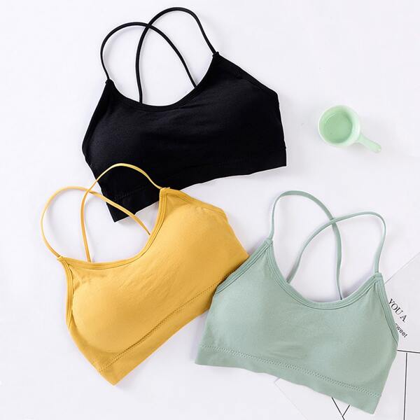 

Girls 3 Pack Cami Bralette, Multicolor