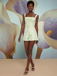 Penelope Ping Quần short Dây kéo Hoa Hấp dẫn - Màu xanh Bạc hà - Xem 5