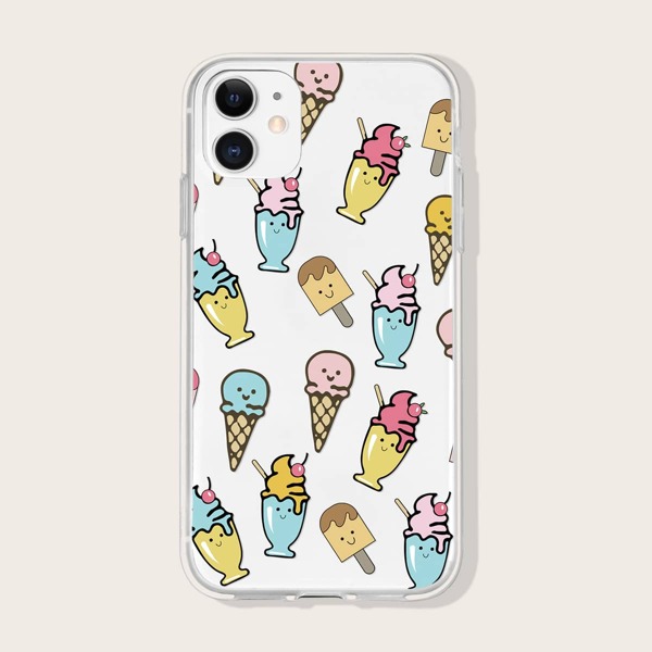 

Ice Cream Pattern Phone Case, Clear