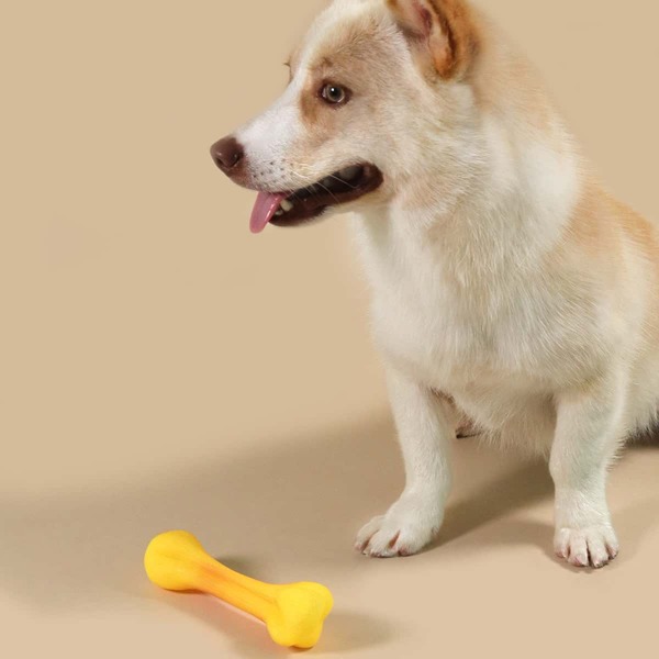

1pc Bone Shaped Pet Sound Toy, Yellow