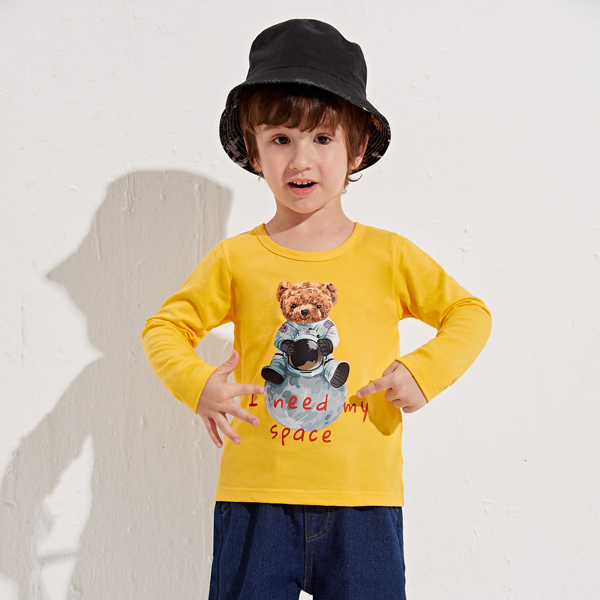 

Toddler Boys Bear And Slogan Graphic Tee, Yellow