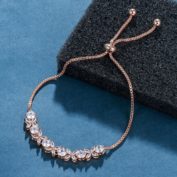 

Zircon Decor Bracelet, Rose gold
