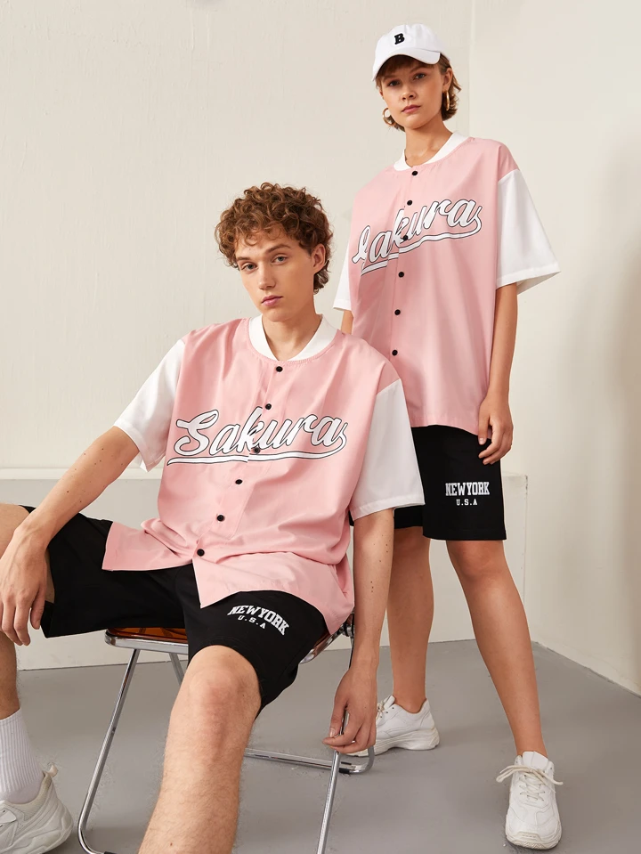 Camiseta De Béisbol Para Mujer Babyhealthy - Estilo Hip Hop, Botones