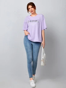 SHEIN T-shirt à lettres