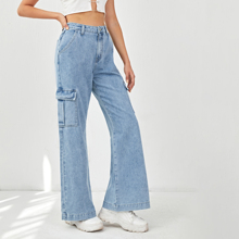 Straight Leg Cargo Jeans