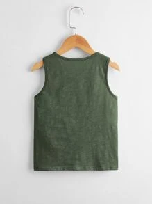 SHEIN Leap Crew 小男童3入組貼布口袋素色背心上衣 - 彩色 - 查看 11