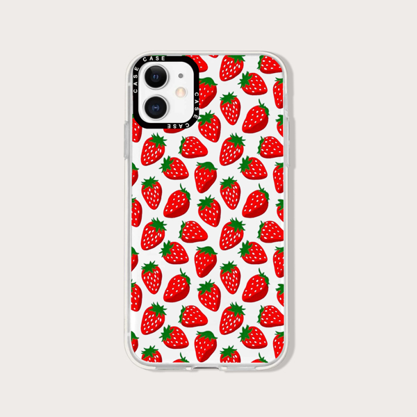 

Strawberry Pattern Phone Case, Clear