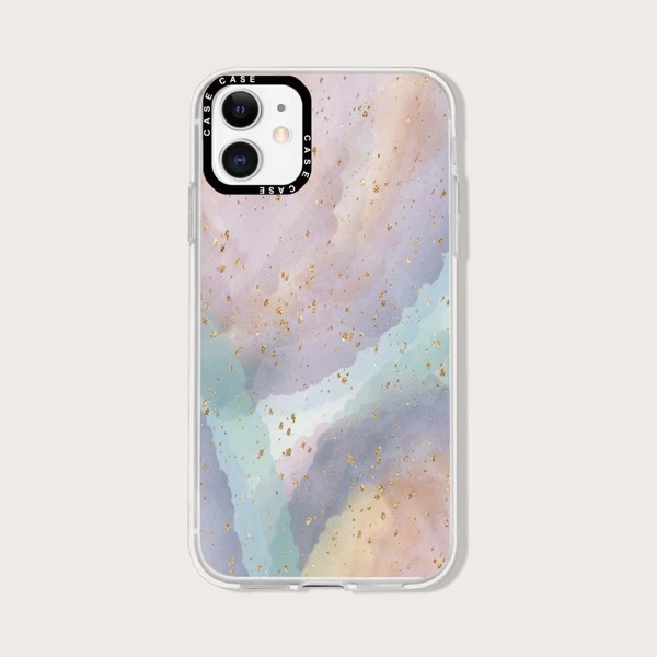 

Color Block Glitter Phone Case, Multicolor