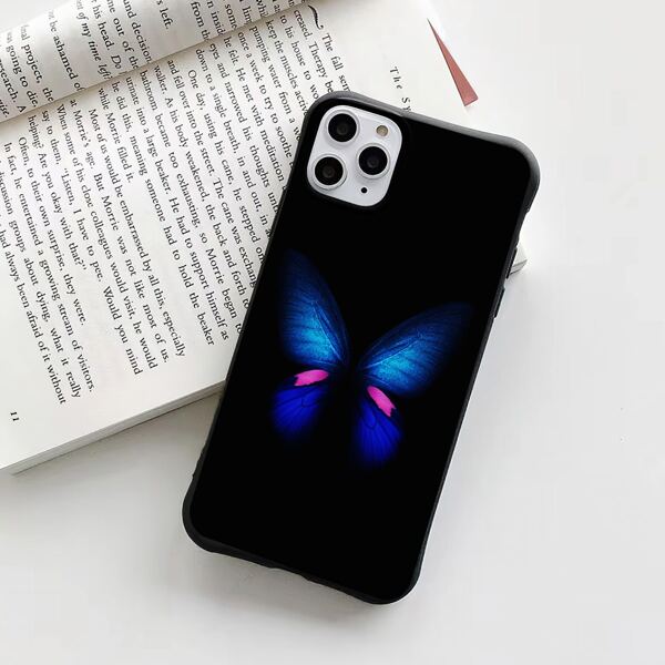 

Butterfly Print Phone Case, Black