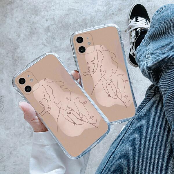

Abstract Face Print Phone Case, Multicolor