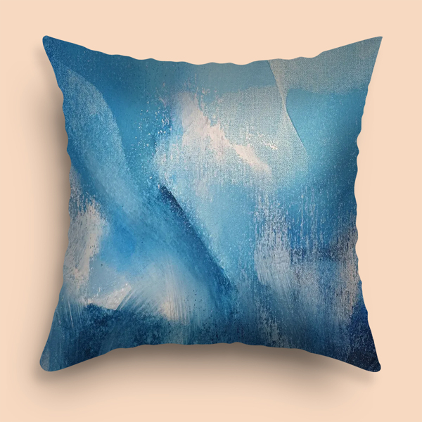 

Graphic Print Cushion Cover Without Filler, Blue