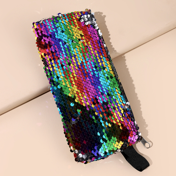 

1pc Sequin Pencil Case, Multicolor