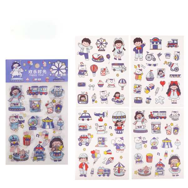

3packs Cartoon Graphic Random Sticker, Multicolor
