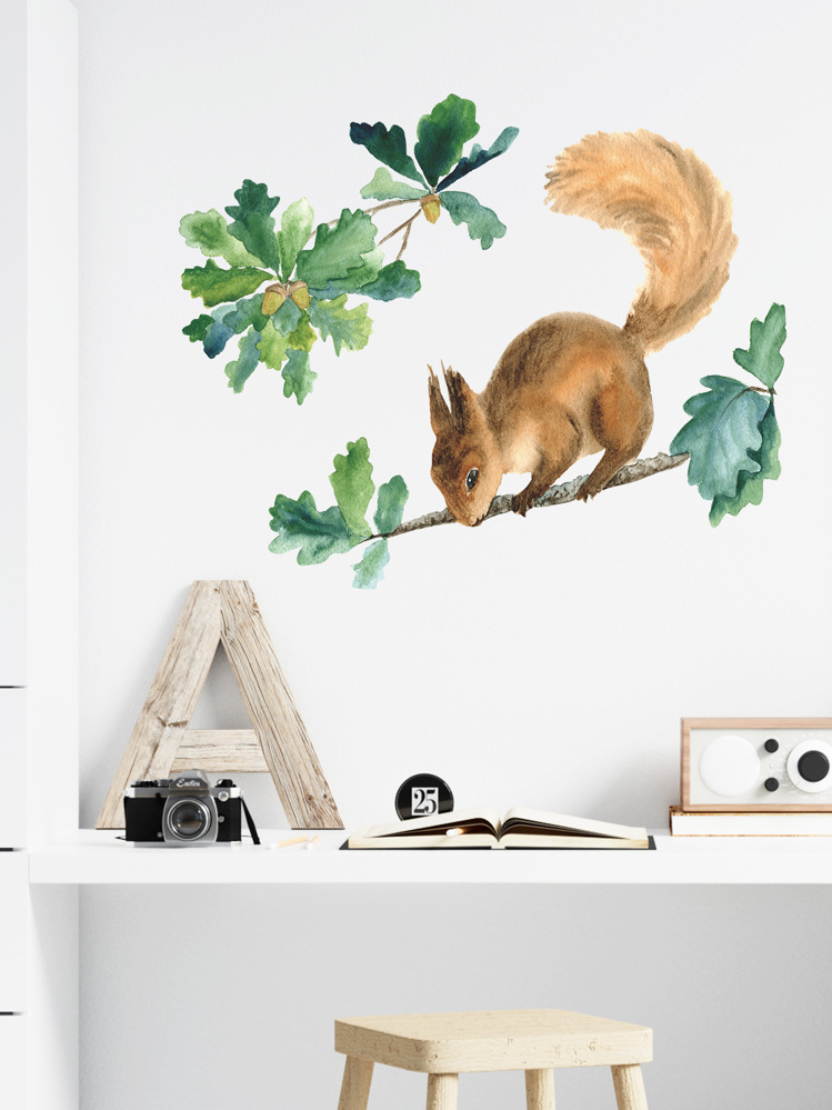 Hình dán tường in hình sóc, nhãn dán, decal dán tường, decal vinyl trang trí nhà cửa, đồ trang trí mùa xuân làm mới không gian sống, quà tặng trang trí Rama cho sinh nhật, tốt nghiệp. - Nhiều màu - Xem 2